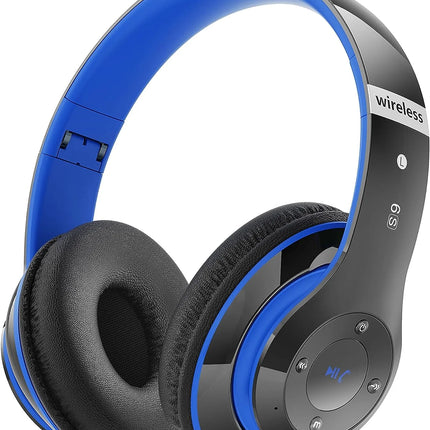 True Wireless Bluetooth Over-Ear Headphones, Black & Blue