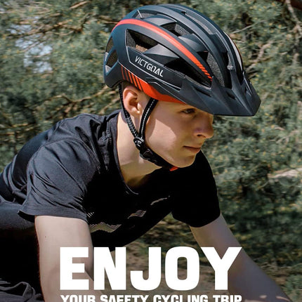 Bike Helmet with USB Rechargeable Rear Light Detachable Magnetic Goggles Removable Sun Visor Mountain & Road Bicycle Helmets for Men Women Adult Cycling Helmets