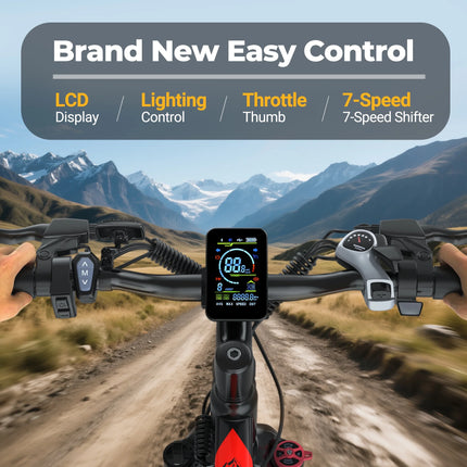 BK1350 Adult Electric Bicycles, 350W 26" Electric Mountain Bicycle, 48V Battery, 22Mph Electric Mountain Bike, Adjustable 7 Speed E-Bikes for Adults UL2849