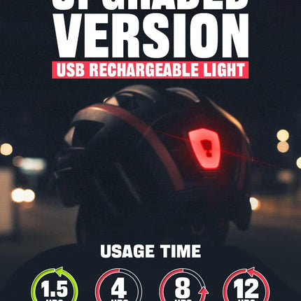 Bike Helmet with USB Rechargeable Rear Light Detachable Magnetic Goggles Removable Sun Visor Mountain & Road Bicycle Helmets for Men Women Adult Cycling Helmets
