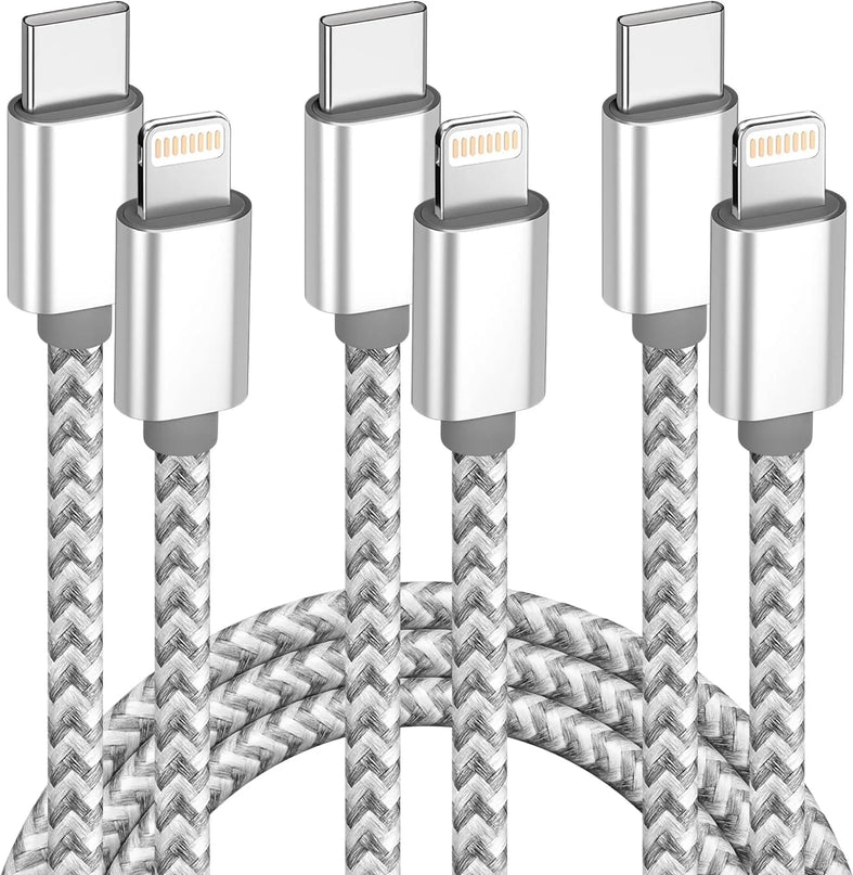 USB C to Lightning Cable 3Pack 6 Ft Mfi Certified Type C to Lightning Cable Nylon Braided Cord for Iphone