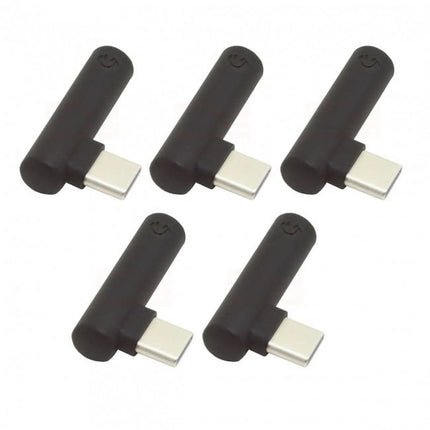 5Pcs/Set Type-C to 3.5Mm Earphone Adapter 90 Degree Angled Type USB-C 3.1 Male to AUX Audio Female