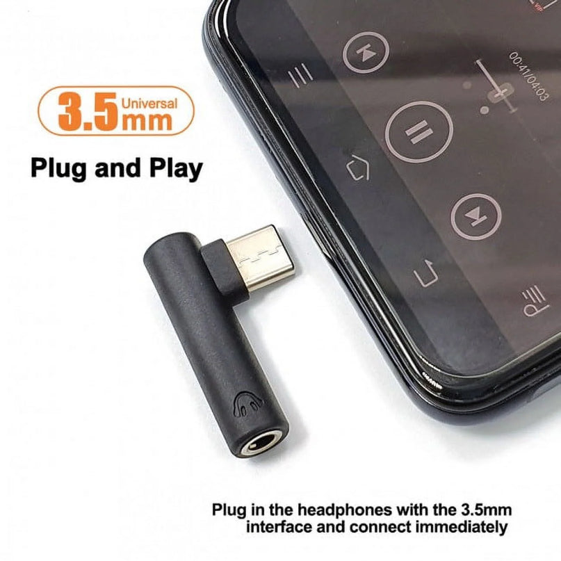 5Pcs/Set Type-C to 3.5Mm Earphone Adapter 90 Degree Angled Type USB-C 3.1 Male to AUX Audio Female