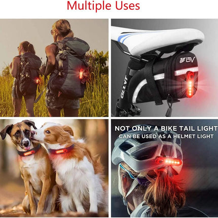 USB Rechargeable LED Bike Tail Light 2 Pack, Bright Bicycle Rear Cycling Safety Flashlight(Black+Red)
