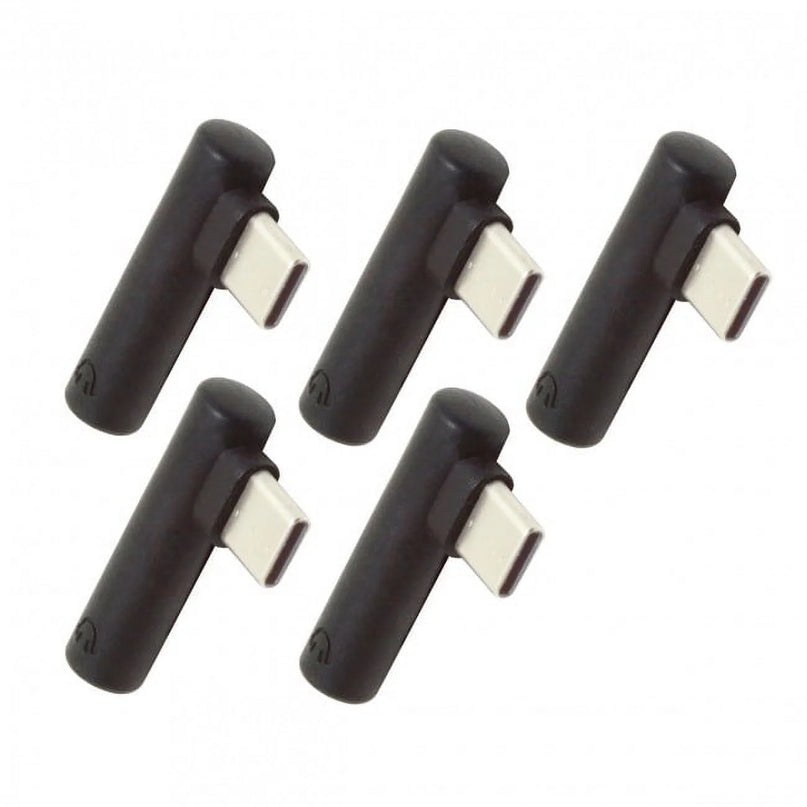 5Pcs/Set Type-C to 3.5Mm Earphone Adapter 90 Degree Angled Type USB-C 3.1 Male to AUX Audio Female