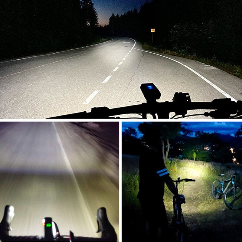 4Set LED USB Mountain Bike Lights Bicycle Torch Front+4X Rear Lamp Rechargeable