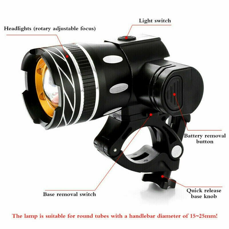 4Set LED USB Mountain Bike Lights Bicycle Torch Front+4X Rear Lamp Rechargeable
