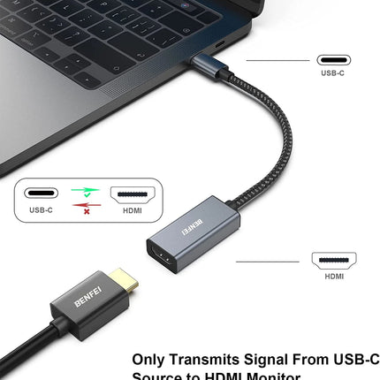 USB C to HDMI Adapter, USB Type-C to HDMI Adapter [Thunderbolt 3/4 Compatible],Grey