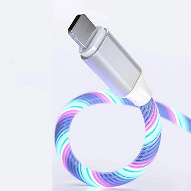 Siisll 3 in 1 Charging Cable Fast Charging,Light up LED Multi Phone Charger Android USB C Cable 3FT Micro USB Cable Type C - Color