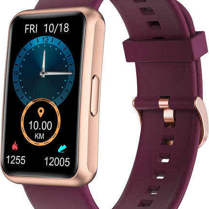 Fitness Tracker No Bluetooth No APP No Phone Needed, Fitness Watch for Men Women Parents IP68 Waterproof with Full Touch Screen Steps Calories Counter Sleep Tracker Alarm Clocks (Purple)
