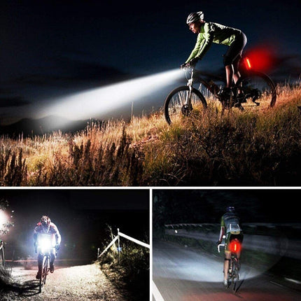 4Set LED USB Mountain Bike Lights Bicycle Torch Front+4X Rear Lamp Rechargeable