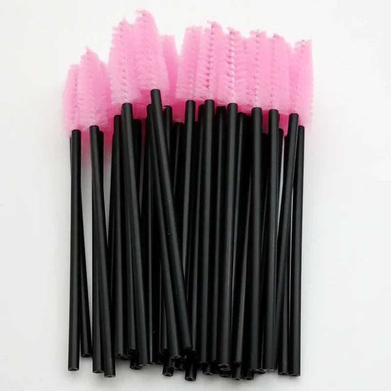 Hotting 5/50Pcs Eyelash Brush Extension Disposable Eye Lashes Make up Brushes Eyebrow Mascara Wand Applicator Flexible Can Bent