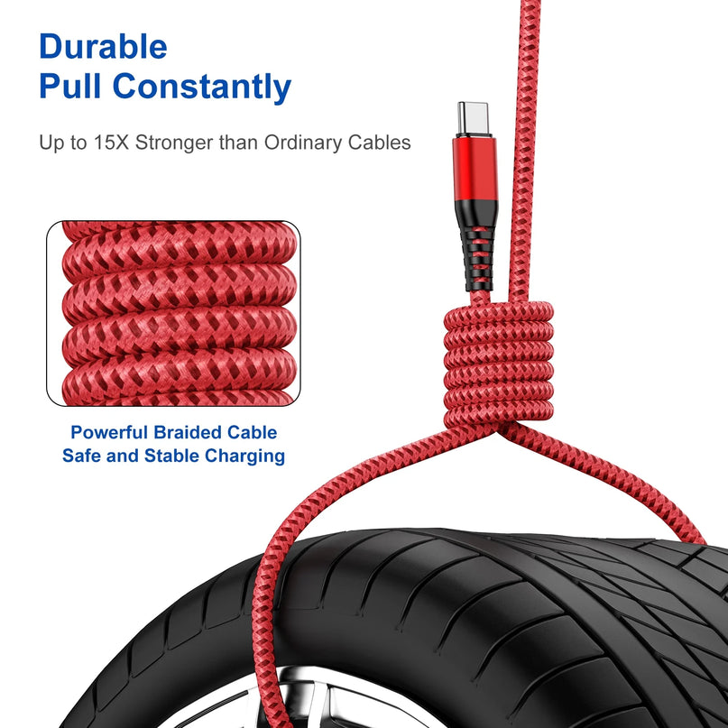 USB Type-C Cable 3Pack 10Ft Fast Charging 3A Quick Charger Cord, Type C to a Cable Compatible Samsung Galaxy S10 S9 S8 Plus, for Note 10 9 8, LG V50 V40 G8 G7