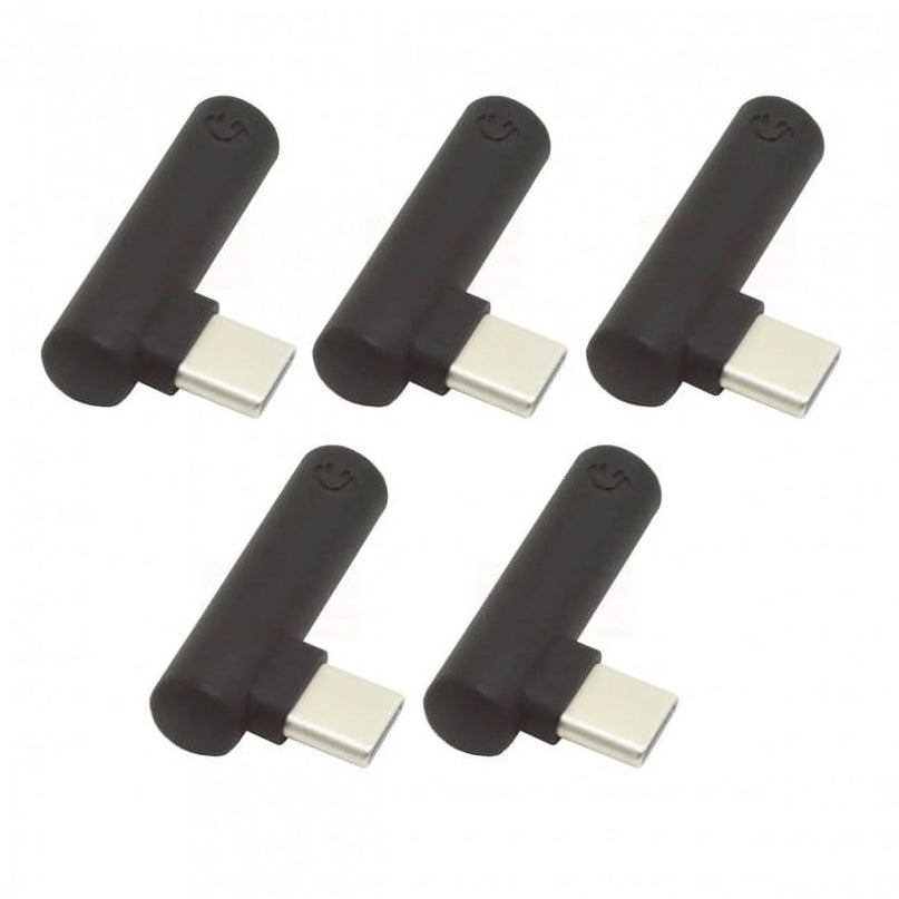 5Pcs/Set Type-C to 3.5Mm Earphone Adapter 90 Degree Angled Type USB-C 3.1 Male to AUX Audio Female