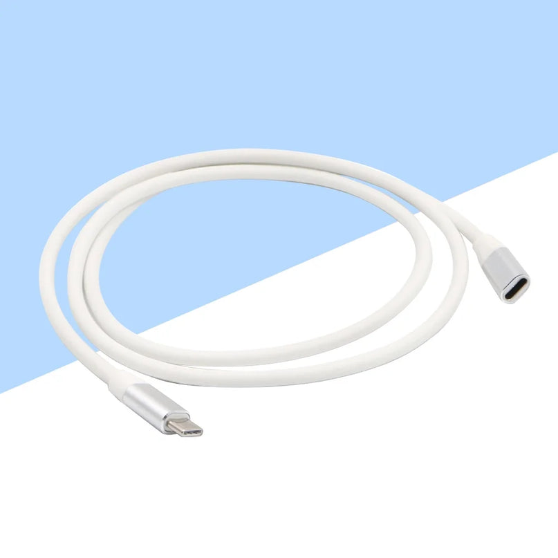1 Meter Type-C Cable Extender USB 3.1 USB C Male to Female Extension Cord Compatible Pro Note 8 (Silver)