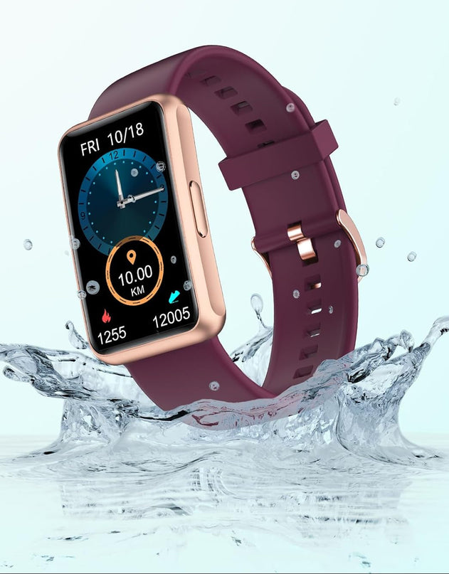 Fitness Tracker No Bluetooth No APP No Phone Needed, Fitness Watch for Men Women Parents IP68 Waterproof with Full Touch Screen Steps Calories Counter Sleep Tracker Alarm Clocks (Purple)