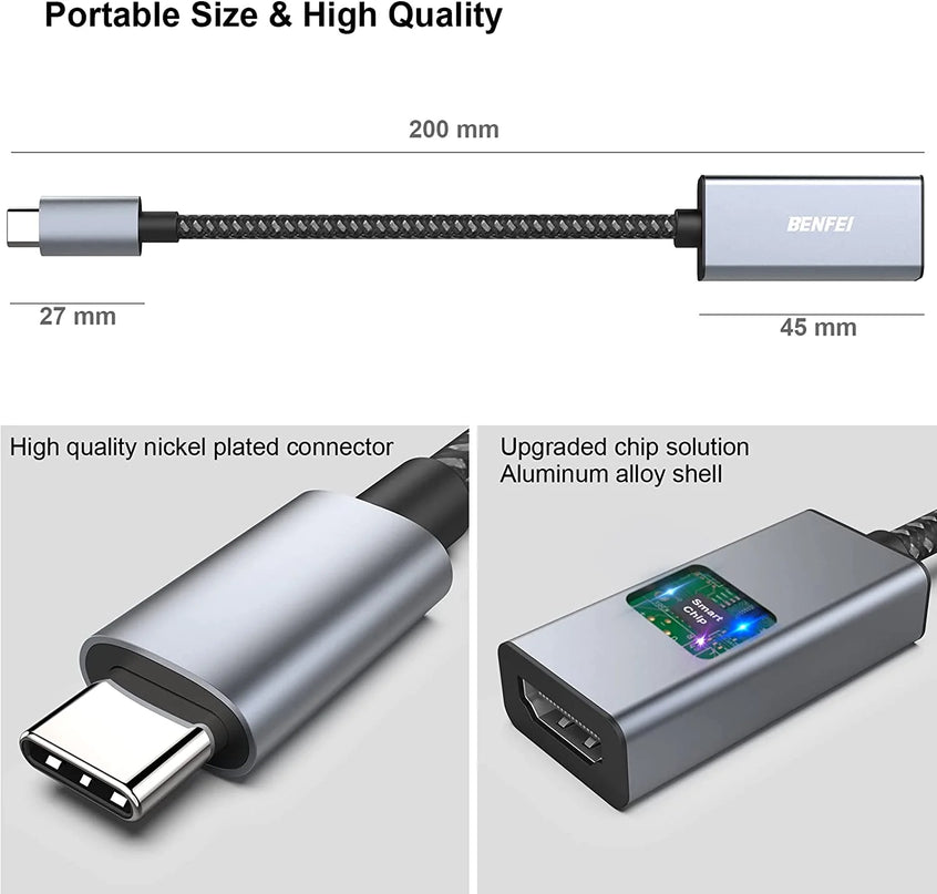 USB C to HDMI Adapter, USB Type-C to HDMI Adapter [Thunderbolt 3/4 Compatible],Grey