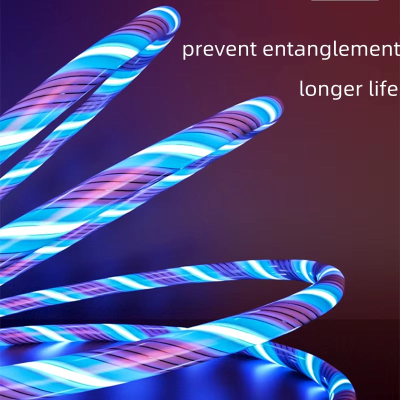 Glowing Cable Mobile Phone Charging Cables LED Light Micro USB Type C Charger for Samsung Huawei Iphone Charge Wire Cord