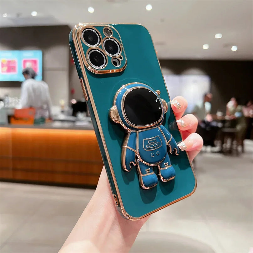Astronaut Fold Stand Holder Case for iPhone 15 16 17 Series