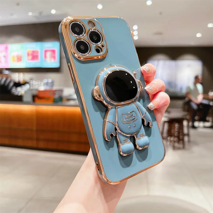 Astronaut Fold Stand Holder Case for iPhone 15 16 17 Series