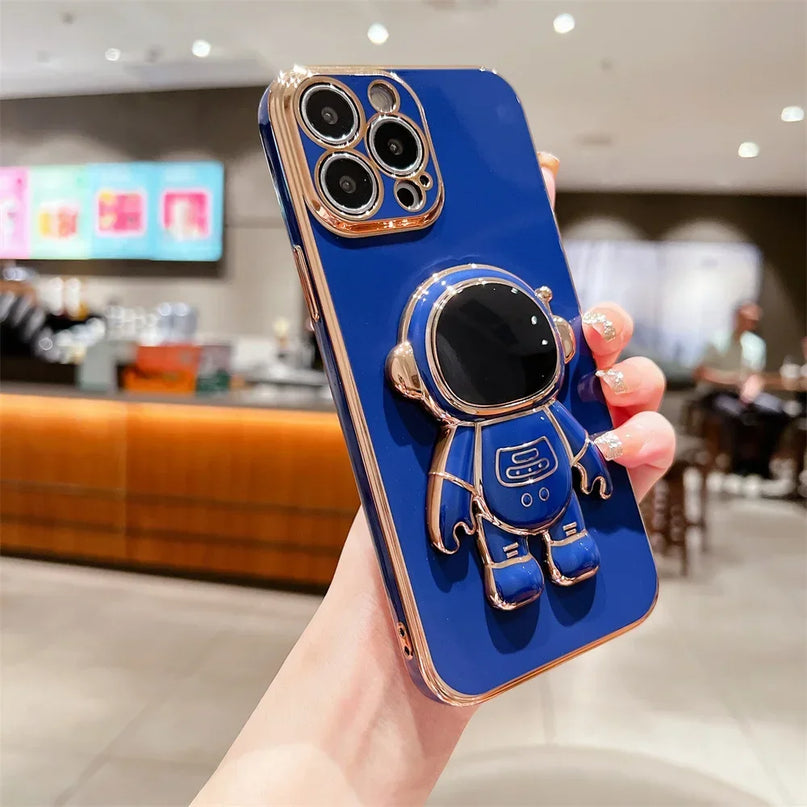 Astronaut Fold Stand Holder Case for iPhone 15 16 17 Series