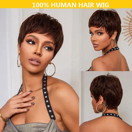 Dark Burgundy Red Human Hair Wig