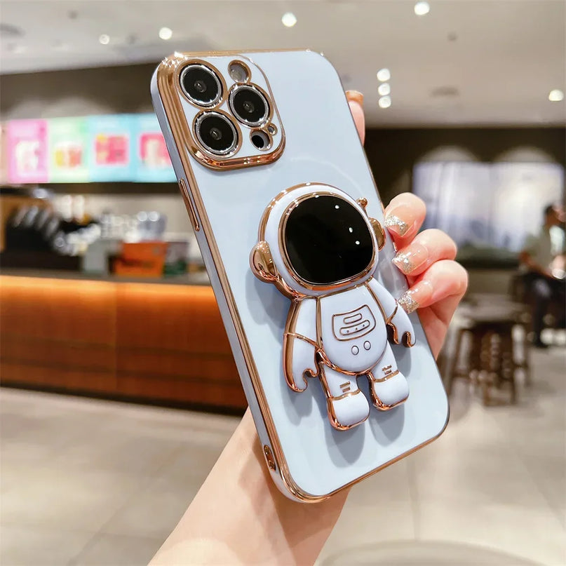 Astronaut Fold Stand Holder Case for iPhone 15 16 17 Series
