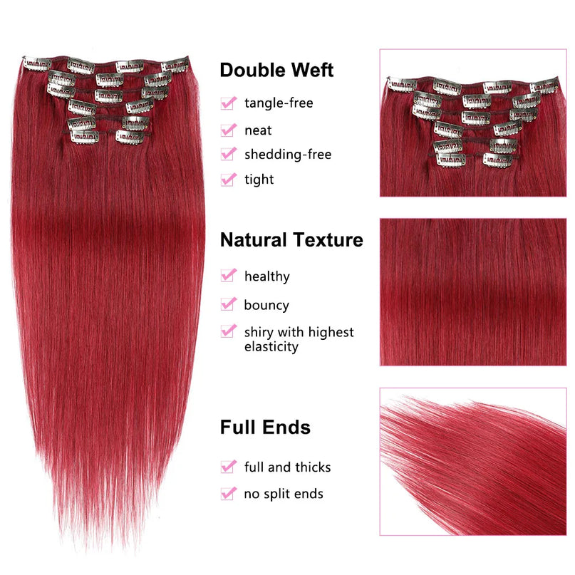 JIAMEISI Clip-In Hair Extensions