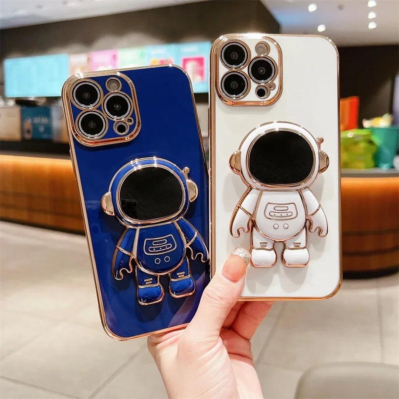 Astronaut Fold Stand Holder Case for iPhone 15 16 17 Series