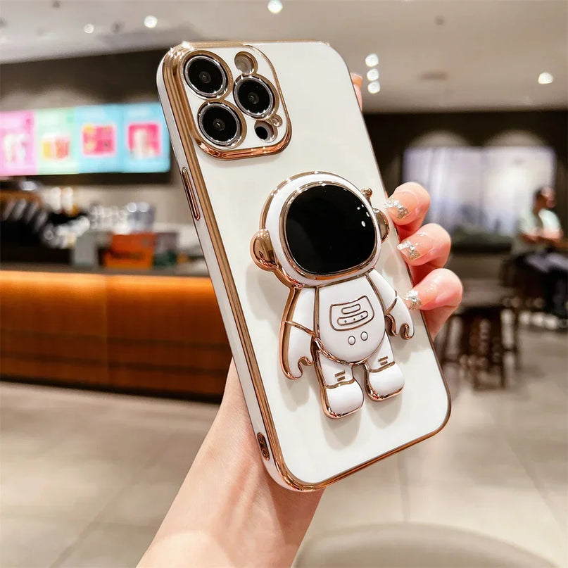 Astronaut Fold Stand Holder Case for iPhone 15 16 17 Series