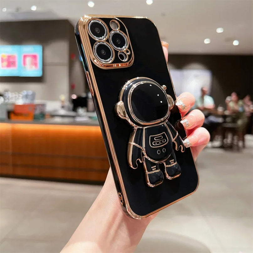 Astronaut Fold Stand Holder Case for iPhone 15 16 17 Series