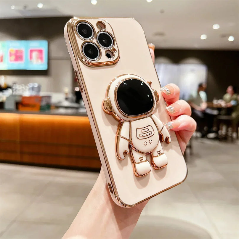 Astronaut Fold Stand Holder Case for iPhone 15 16 17 Series