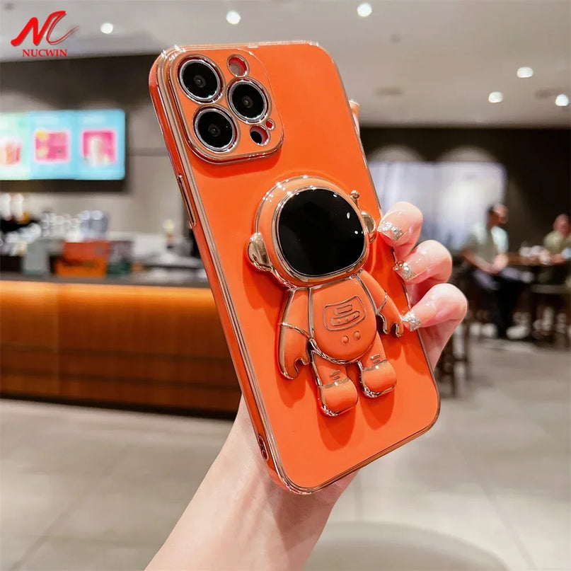 Astronaut Fold Stand Holder Case for iPhone 15 16 17 Series