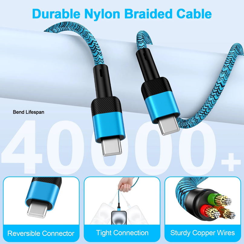 USB C Charger Block, 1Pack PD 20W USB C Wall Charger Adapter Type C Fast Charging Block W/ 1Pack Android Phone Charger Cord Type C Charging Cable 6Ft Compatible for Iphone 16 15 Android,Blue
