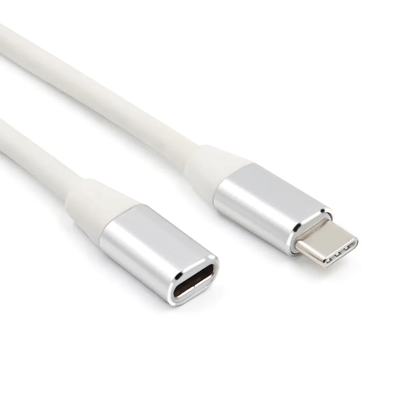 1 Meter Type-C Cable Extender USB 3.1 USB C Male to Female Extension Cord Compatible Pro Note 8 (Silver)