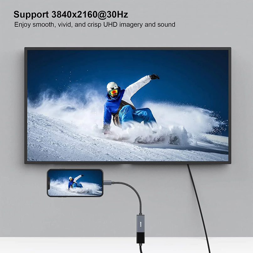 USB C to HDMI Adapter, USB Type-C to HDMI Adapter [Thunderbolt 3/4 Compatible],Grey