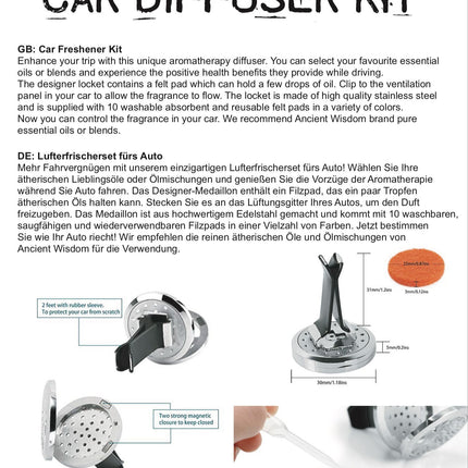 Car Diffuser Kit - Flower of Life - 30mm