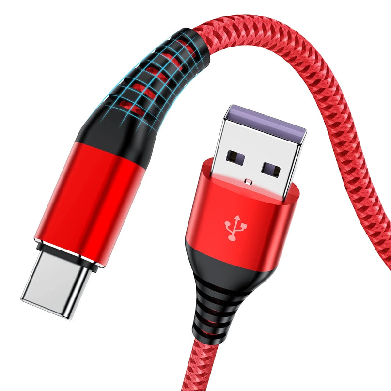 USB Type-C Cable 3Pack 10Ft Fast Charging 3A Quick Charger Cord, Type C to a Cable Compatible Samsung Galaxy S10 S9 S8 Plus, for Note 10 9 8, LG V50 V40 G8 G7