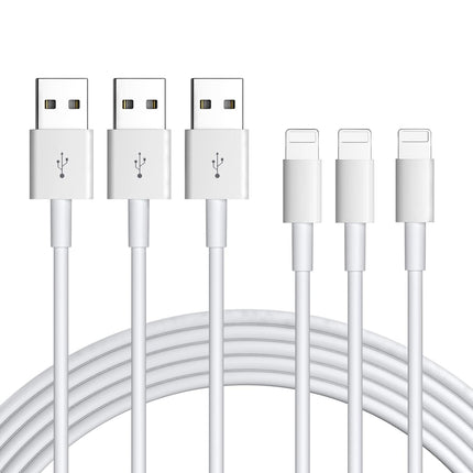 [Apple Mfi Certified] Phone Charger, 6FT Lighting Cable Lighting to USB Cable Compatible with Phone 13/13 Pro/13 Pro Max/12/12 Mini/12 Pro/11/11 Pro/Xs Max/Xr/X/Airpods Pro and More (3 Pcs)