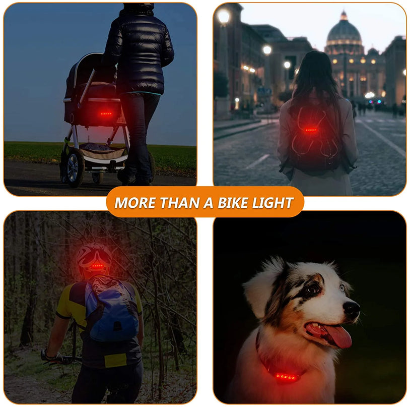 USB Rechargeable LED Bike Tail Light 2 Pack, Bright Bicycle Rear Cycling Safety Flashlight(Black+Red)