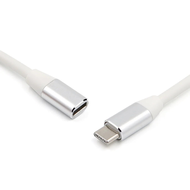 1 Meter Type-C Cable Extender USB 3.1 USB C Male to Female Extension Cord Compatible Pro Note 8 (Silver)