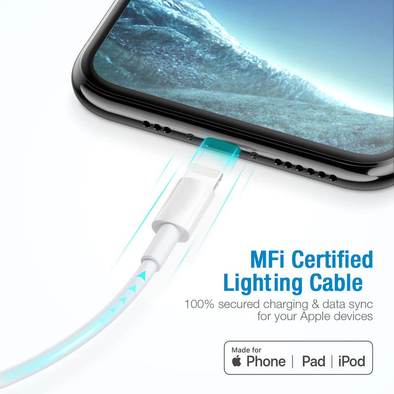 [Apple Mfi Certified] Phone Charger, 6FT Lighting Cable Lighting to USB Cable Compatible with Phone 13/13 Pro/13 Pro Max/12/12 Mini/12 Pro/11/11 Pro/Xs Max/Xr/X/Airpods Pro and More (3 Pcs)