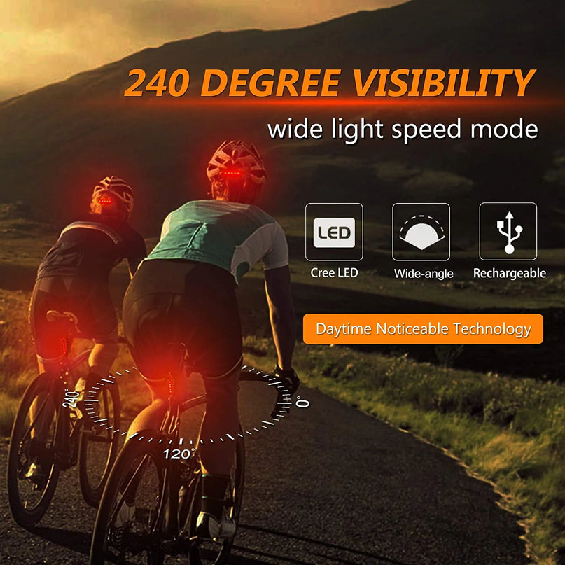 USB Rechargeable LED Bike Tail Light 2 Pack, Bright Bicycle Rear Cycling Safety Flashlight(Black+Red)