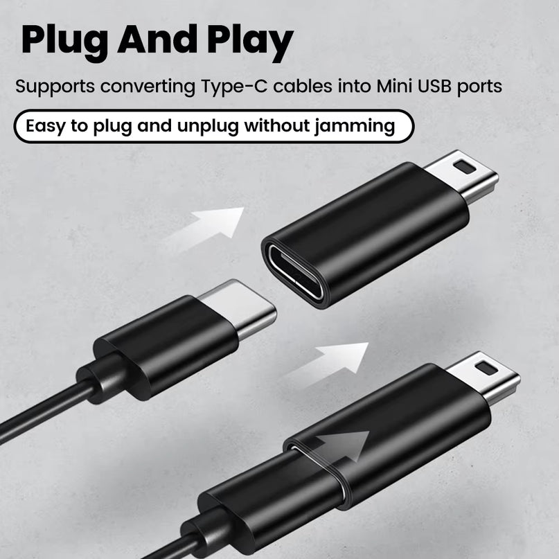 Adapter Type C Female to Mini USB Male Connector for Phone PSP Camera MP3 Data Transfer Mini Usb to Typ C Adaptador