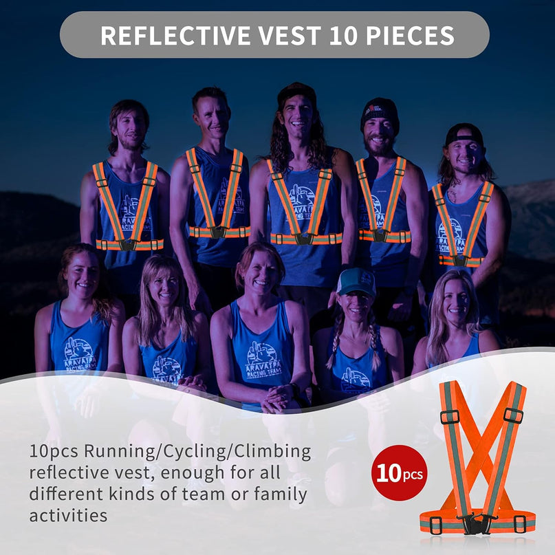 Reflective Vest - Running Vest Reflector, Reflective Running Vest with Safety Straps, High Visibility Reflector