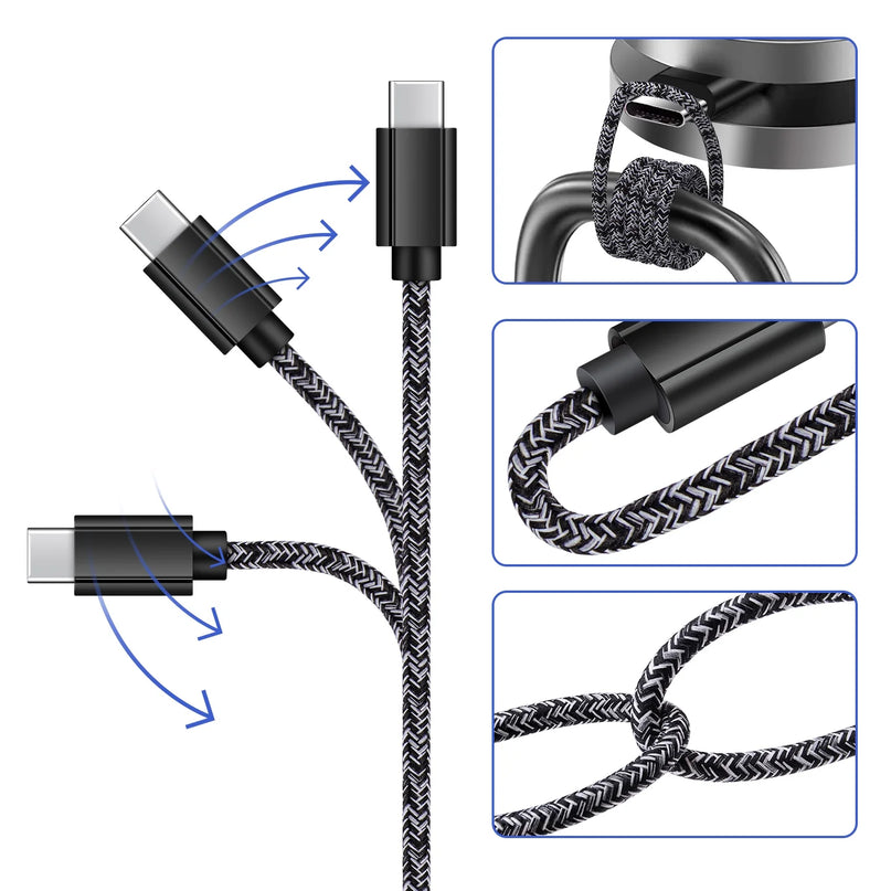 USB C to USB C Cable 6Ft, 3PACK Charging Cable 6Ft USBC Type C Fast Charging Cord Charger Compatible with Android Samsung Charger Type C