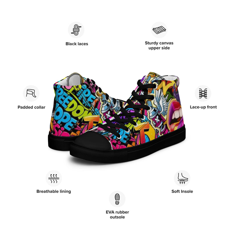 Graffiti Freedom High-Top Sneakers